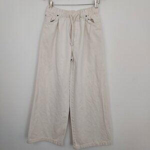 Zara Cream Wide Leg Jeans